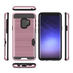 Wholesale Galaxy S9+ (Plus) Credit Card Armor Hybrid Case (Rose Gold)